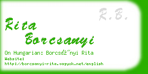 rita borcsanyi business card